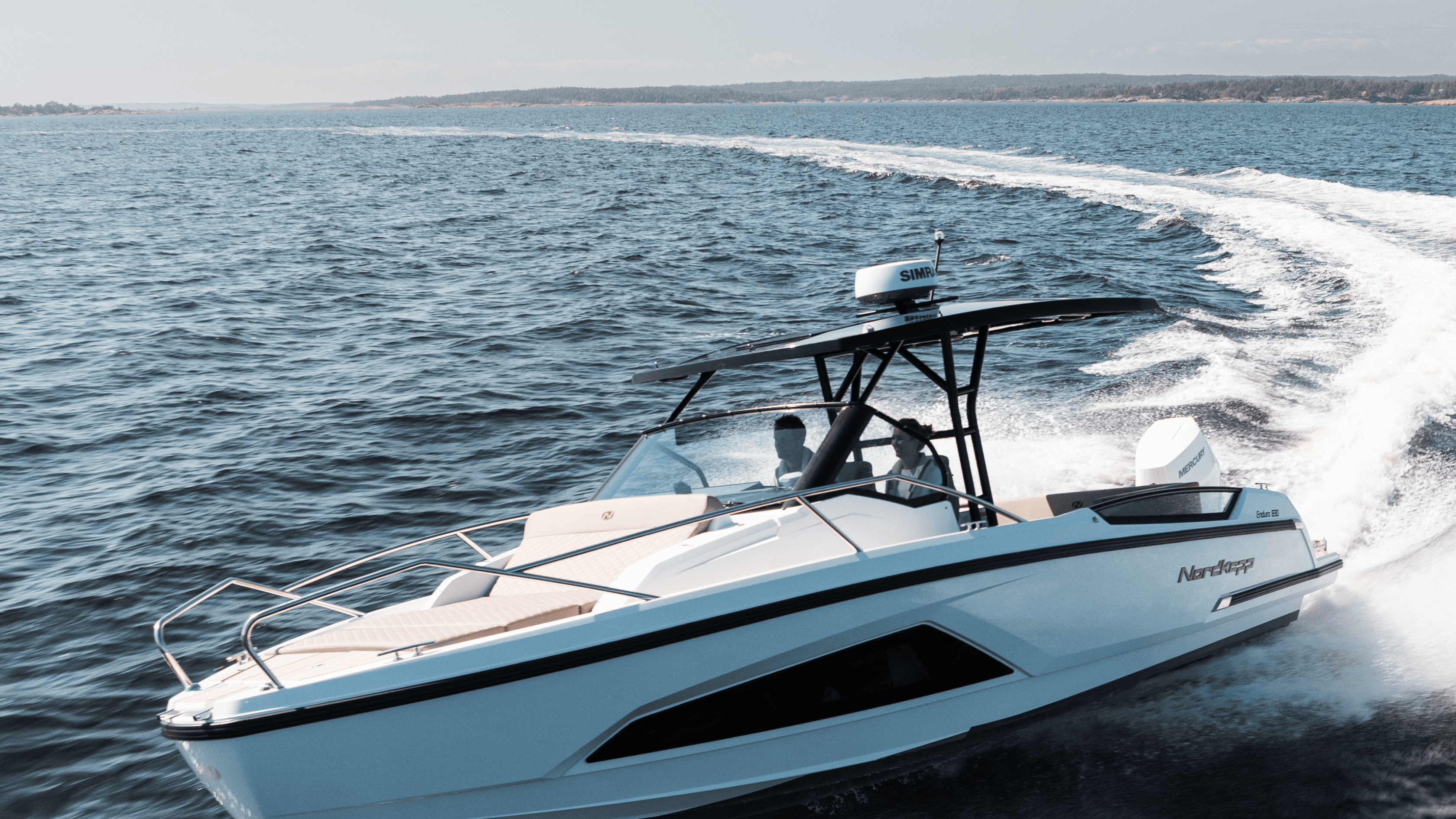 Nordkapp boats in marina - aerial view